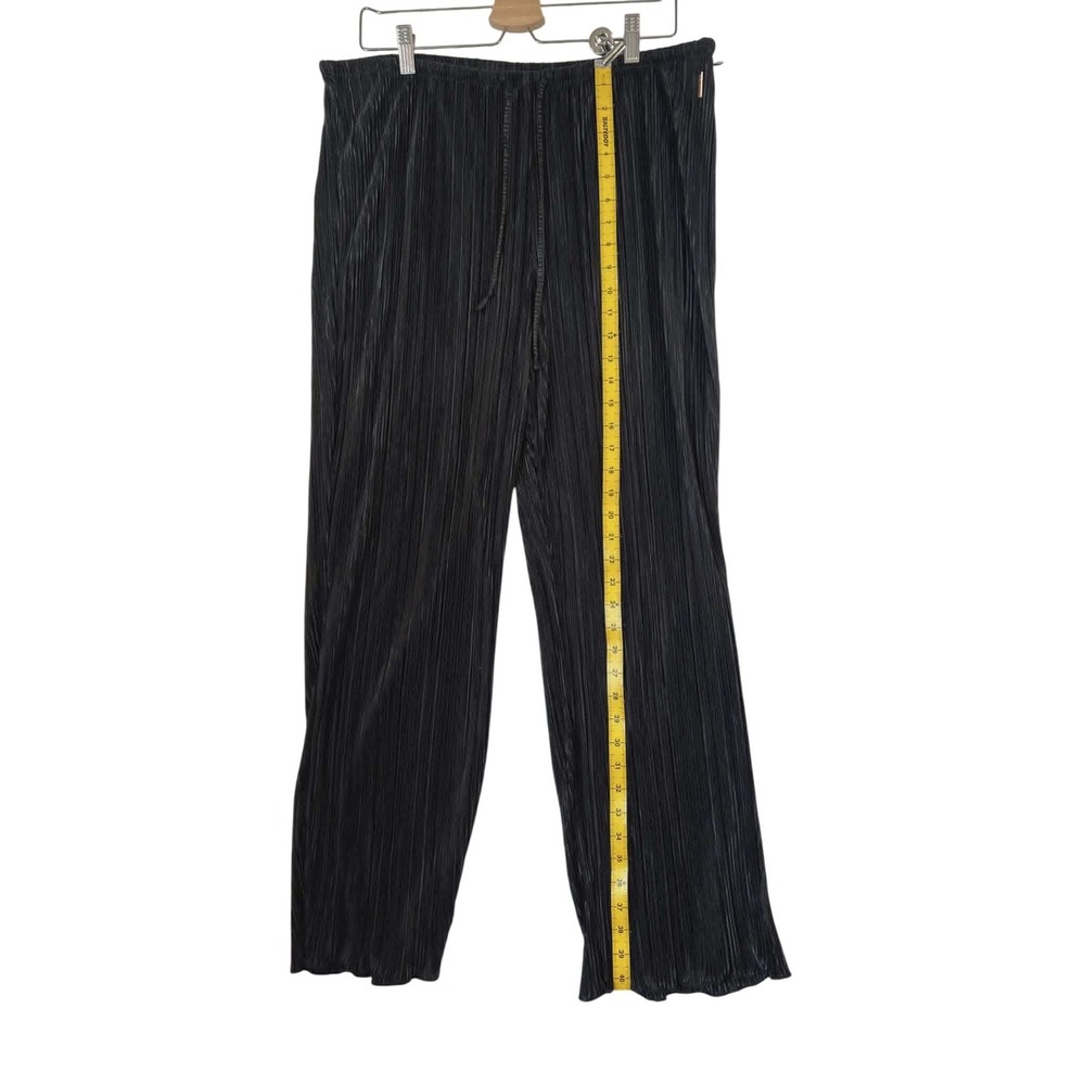 Danskin‎ Womens Black Pleated Wide Leg Drawstring Elastic Waist Pants XL 1427-47 - Picture 4 of 5